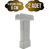DS Yapı U Geçme Beyaz Plastik Ayarlı Ayak Mobilya Masa ve Dolap Ayağı(Beyaz)(6cm - 10CM) - 6cm - 2 ADET