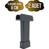 DS Yapı U Geçme Gri Plastik Ayarlı Ayak Mobilya Masa ve Dolap Ayağı(Gri)(6cm - 10CM) - 6cm - 2 ADET