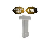 DSYapıAksesuar U Geçme Beyaz Plastik Ayarlı Ayak Mobilya Masa ve Dolap Ayağı(BEYAZ)(6CM)(4 ADET)