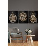 Dualar Ve Hadis 3 Parça Kanvas - Canvas Tablo, 45 x 65