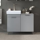 Dubai Kapaklı Ve Sepetli 92.2 Cm Mdflam Banyo Dolabı, Lavabolu Banyo Alt Dolabı Kül Gri