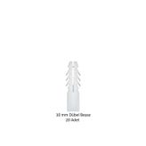 Dübel, 10 mm Beyaz Dübel, 20 Adet