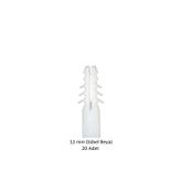 Dübel, 12 mm Beyaz Dübel, 20 Adet
