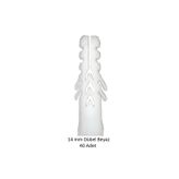 Dübel, 14 mm Beyaz Dübel, 40 Adet