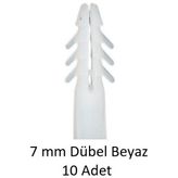 Dübel, 7 mm Beyaz Dübel, 10 Adet