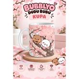Dudu Bubu Porselen Kupa 300 ml Kiraz Çiçeği Desenli Sevimli Kupa