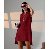 Düğme Detaylı Mini Elbise