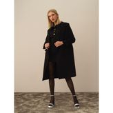 Düğmeli Oversize Kaban - XS - Yeşil