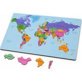Dünya Haritası Puzzlle Eğitici Ahşap Oyuncak