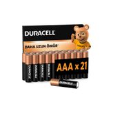 Duracell BASIC AAA İnce Alkalin Kalem Pil (21'li Paket) – 1,5V