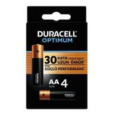 Duracell Optimum Alkaline AA 1.5 Volt 4 Adet Kalem Pil