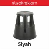 Durak Reklam Tekerlekli Tabure siyah