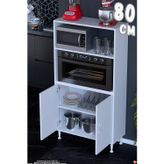 Duru 80 cm Çift Kapaklı Mutfak Kiler Dolabı Raflı Mikrodalga Fırın Standı Banyo Dolabı 80x150x32 cm