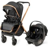 Duux Pro Max2 I-Size Çift Yönlü Kolay Katlanabilen Su Geçirmeyen Travel Sistem Bebek Arabası Black Yağmurluk Yanında Black