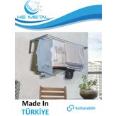 Duvara Monte Katlanabilir Çamaşır Askısı - 60x40 cm