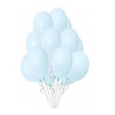 Düz Renk Pastel 10 Lu Balon, MAKARON MAVİ