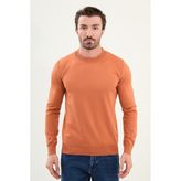 Düz Slim Fit Bisiklet Yaka Basic Erkek Triko Kazak - Kamel - XL