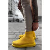 Düz Triko Erkek Sneaker Bot Sarı