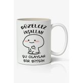 Düzelcez İnşallah Yazılı Baskılı Kupa