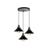 Dylight Retro Metal Siyah Üçlü Sarkıt Avize ÇAP:30CM - 1