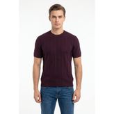 Dynamo Erkek Sıfıryaka Triko Tişört BGL-ST05377 - Mürdüm