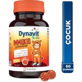 Dynavit Kids Immukid Gummies 60 Çiğnenebilir - Çocuk için C, D Vitamini,Çinko,Kara Mürver-Bağışıklık&Enerji - Portakal