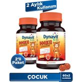 Dynavit Kids Immukid Gummies 60 Çiğnenebilir x2 - C&D Vitamini ve Kara Mürver ile Bağışıklık Destekleyici