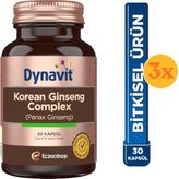 Dynavit Korean Ginseng Complex (Panax Ginseng) 30 Bitkisel Kapsül - 3 Adet (90 Kapsül)