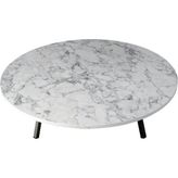 Dzgn Home Katlanabilir Metal Ayaklı Ahşap Yer Sofrası Tepsi Sini-Beyaz Mermer - Beyaz - Mermer - Krem - 80 CM
