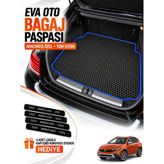 E-BİZ E-Biz Fiat Egea Cross (2020-2026) 3D Havuzlu Eva Bagaj Havuzu Paspası - Siyah-Mavi - Siyah - Mavi