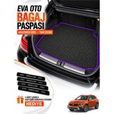 E-BİZ E-Biz Fiat Egea Cross (2020-2026) 3D Havuzlu Eva Bagaj Havuzu Paspası - Siyah-Mor - Siyah - Mor