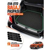 E-BİZ E-Biz Fiat Egea Cross (2020-2026) 3D Havuzlu Eva Bagaj Havuzu Paspası - Siyah-Yeşil - Siyah - Yeşil