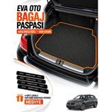 E-BİZ E-Biz Fiat Egea Hatchback (2017-2025) 3D Havuzlu Eva Bagaj Havuzu Paspası - Siyah-Turuncu - Siyah - Turuncu