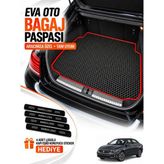 E-BİZ E-Biz Fiat Egea Sedan (2015-2025) 3D Havuzlu Eva Bagaj Havuzu Paspası - Siyah-Kırmızı - Siyah - Kırmızı