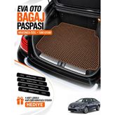 E-BİZ E-Biz Renault Megane 4-Sedan (2016-2026) 3D Havuzlu Eva Bagaj Havuzu Paspası - Kahverengi
