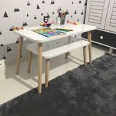 E-Koc Wood Design Lilyum Çoçuk Çalışma Masası Etkinlik masası aktivite masası takımı - Ahşap - Beyaz