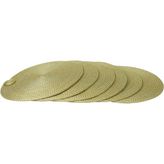 E38 El Işçiliği Hasır 6'lı Supla Sunum Tabak Altlığı 32 x 32 cm - 5978 - Gold