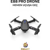 E88 Drone Katlanabilir 4K Hd Çift Kameralı Drone Wifili Quatcopter X3 Batarya App Kontrol Drone - Renkli