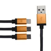 Earldom 2 adet Micro USB + 1 adet Lightning Şarj Kablosu 1.2 M Altın
