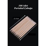 Easy Beauty Portakal Çubuğu 11 cm 100'lü Set – Ahşap Tırnak Eti Itici Manikür Çubuğu