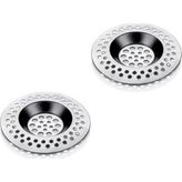 Easyso Paslanmaz Metal 2'li Yuvarlak Mutfak Lavabo Içi Gider Süzgeci, Banyo Evye Deliği Çöp Tıkacı