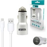 Eatech 3.1 Amper Micro Çift Usb Metal Araç Şarjı