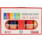 Ebru Boyası Seti, Su Bazlı, 6 Renk, 25 ml,