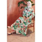 Ebru Desen Modal Elbise Yeşil HM2796 - XL