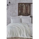 Ecocotton Alessa Tek Kişilik Pike Set KREM 160X220