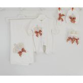 Eda Baby 7712 0-3 Ay Çiçekli Lüx 5'li Hastane Çıkış Seti