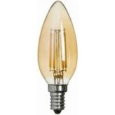 Edison 4W E14 LED Buji Ampul, Rustik Cam, Sarı, 2700K - Amber