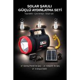 Edison Solar Şarjlı Kamp Feneri 3 Ampul Set Led Acil Durum Aydınlatma (Kamp & Ev Kullanımı)