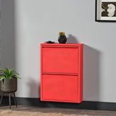 Edsy Home Pera 2'li Metal Ayakkabılık Kırmızı Siyah