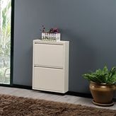 Edsy Home Pera 2'li Metal Ayakkabılık Krem Siyah
